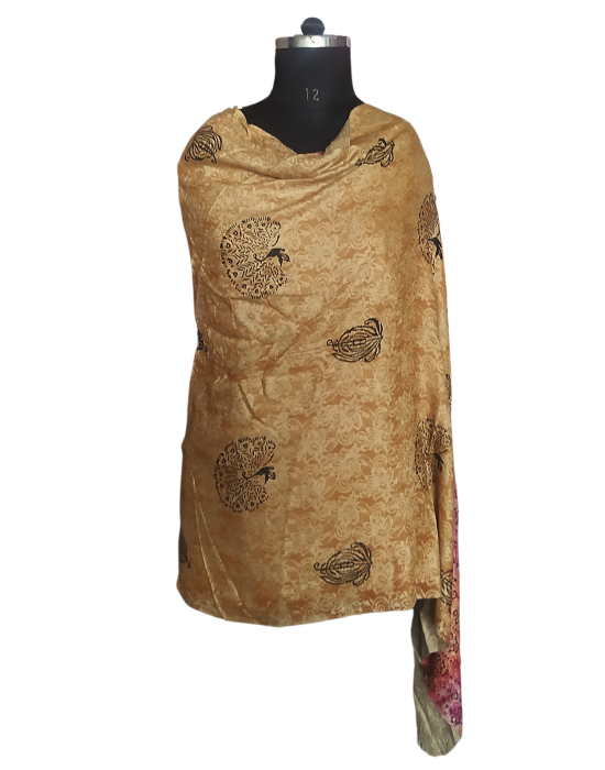 Women  Stole Flower print Peach